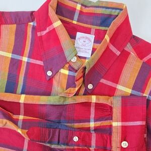 Brooks Brothers Original Polo Shirt Madras Plaid Button Down Men’s Medium M